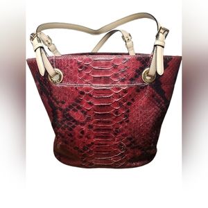 VINTAGE Michael Kors Red Snakeskin Purse/tote